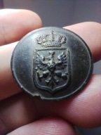 Duży pruski guzik urzędniczy Sygnatura - Extra fin A&S Niemcy Prusy wz 1889