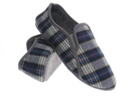 BAMBOSZE FILCOWE MĘSKIE PEŁNE KRATA FILC SPÓD granat 46