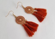 DUŻE WISZĄCE KOLCZYKI POZŁACANE BOHO EMALIA CHWOSTY