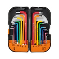 ZESTAW KLUCZY IMBUSOWYCH TORX 18SZT S2 KULISTE LONG KOLOROWE DIY-HKBT42