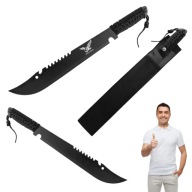 MACZETA Z PIŁĄ CZARNA DUŻA 50 CM BIWAKOWA TAKTYCZNA SURVIVAL + POKROWIEC