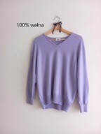 WEŁNIANY SWETER DAMSKI WALBUSCH LAWENDOWY PREMIUM L 40