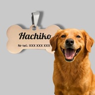 Adresówka dla psa stalowa identyfikator swój grawer kość zawieszka