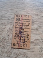 Bilet kolejowy kartonik nr 1