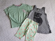 Cool Club legginsy zielone i 2 bluzki nowe roz 128