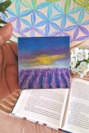 Mini obraz na płótnie malowany olejem Lawenda Wschód słońca mini painting