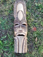 vintage Rzeźba Dekoracja Etniczna Drewniana Ozdoba Maska Afrykańska