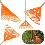 GRABIE OGRODOWE DO LIŚCI TRAWY WACHLARZOWE 24 ZĘBY Z KIJEM TRZONEM SOLIDNE