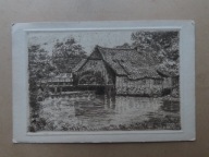 Malarstwo - litografia; Młyn wodny.