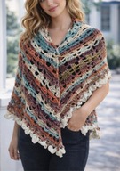 Elegancka chusta handmade na szydełku boho hippie