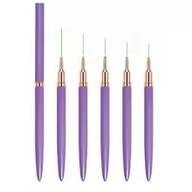 PROFESJONALNE PĘDZELKI DO ZDOBIEŃ PAZNOKCI 5szt MANICURE HYBRYDA ŻEL