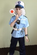 Strój karnawałowy "POLSKI POLICJANT" DROGÓWKA "rozm.122-128 Produkt Polski.