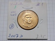 1 dolar 2007 Thomas Jefferson, mennica Denver, holder, seria prezydenci