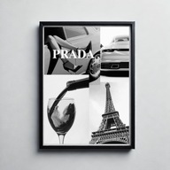 Plakat modowy, poster A3 Prada, Porsche, Paryż-prezent, dekoracja, moda