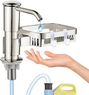 Dozownik do PŁYNU do naczyń mydła do ZLEWOZMYWAKA umywalki kuchennej srebro