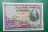 Banknot 50 Pesetas 1928, Hiszpania