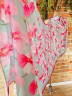 Miss Singapore jedwabny szal chusta chustka silk 100% jedwab satin 70x170cm