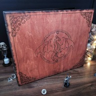 Ekran Mistrza Gry ze Smokiem i K20. Akcesoria do Gier RPG. Rękodzieło