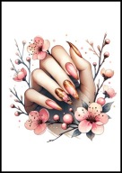 A2 PLAKAT DO SALONU MANICURE URODY, PLAKAT DLA KOSMETYCZKI PAZNOKCIE LAKIER