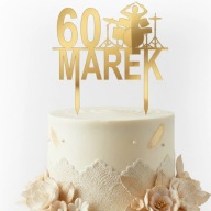 topper na tort urodziny personalizacja wiek imię PERKUSJA!!złote lustro