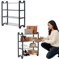 SZAFKA NA BUTY REGAŁ STOJAK ORGANIZER 4 POZIOMY LEKKI METALOWY 54CM