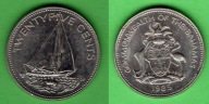 (1BH10) Bahamy 25 centów, 1985 KM#63.1