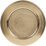 Taca dekoracyjna złota metalowa 34 cm podtalerz glamour dekoracja stołu