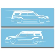 Dwie naklejkI SYLWETKA SUBARU FORESTER LEWA PRAWA wodoodporne JDM