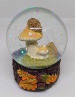 Kula śnieżna MINI DEKORACJA Z FIGURKĄ BROKAT wys.8,5 cm