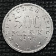 *NIEMCY [1555] 500 marek 1923 *A* Republika Weimarska, Orzeł (heraldyka)