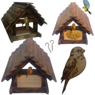KARMNIK DLA PTAKÓW DUŻY WISZĄCY DREWNIANY BUDKA LĘGOWA OZDOBA OGRODOWA