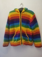 CARDIGAN MADE IN NEPAL SWETER ROZ. M\L WEŁNIANY SWETR BOHO HIPPIE