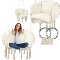 HUŚTAWKA OGRODOWA FOTEL WISZĄCY BOCIANIE GNIAZDO Z PODUSZKĄ DO DOMU HAMAK