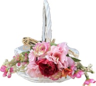 KOSZYK WIELKANOCNY + DEKORACJA STROIK NA ŚWIĘCONKĘ WIKLINOWY KOSZYCZEK