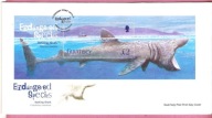 Guernsey Wlk.Bryt. 2005 FDC bl. zwierzęta zagr. ryby rekin żarłacz olbrzymi