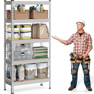 REGAŁ MAGAZYNOWY METALOWY PÓŁKI 875KG PIONOWY DO GARAŻU PIWNIC 150x75x30cm
