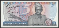 Zair 5 zair 1985 - Mobutu Sese Seko - stan bankowy UNC