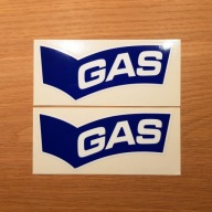 2x Naklejka Logo GAS JEANS Repsol Team Rozmiar XL 143mm Ścigacz CBR VTR VFR