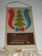 XIII Tydzień Kultury Beskidzkiej BESKIDY 1976 WISŁA proporczyk
