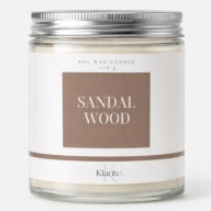 Świeca sojowa Sandalwood zapachowa Klarite drzewo sandałowe na prezent
