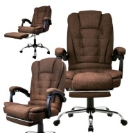 Fotel obrotowy BOSS brązowy materiałowy 102-111 cm