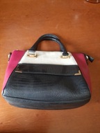 Bordowo-czarno-biały kuferek torebka New Look