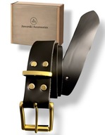 Pasek męski skórzany hefajstos krupon klamra prawdziwy mosiądz real brass