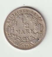 Niemcy-Cesarstwo 1/2 marki 1915 A