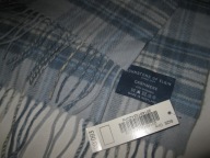 JOHNSTONS szal szalik 100% CASHMERE niebieski/szary/ecru (NOWY z metką)