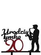 topper na tort dekoracja urodziny personalizacja SAKSOFONISTA!!!