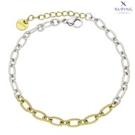 74543 Bransoletka złota i srebrna stal chirurgiczna łańcuch