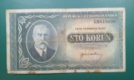 Banknot 100 koron 1945 T.G Masaryk Czechosłowacja
