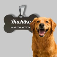 Adresówka dla psa stalowa identyfikator swój grawer kość zawieszka