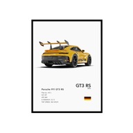 Plakat Porsche 911 GT3 RS – plakaty na ścianę, różne kolory, prezent 30x40
